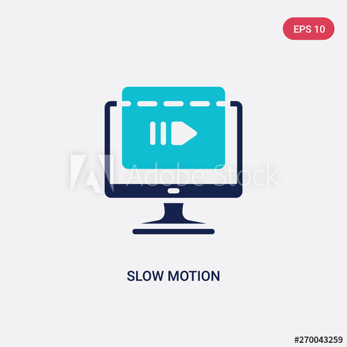 500x500 Two Color Slow Motion Vector Icon From Cinema Concept Isolated