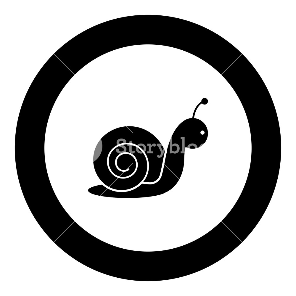 1000x1000 Snail Icon Black Color In Round Circle Vector Illustration Royalty