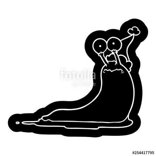 500x500 Cartoon Icon Of A Slug Wearing Santa Hat Stock Image And Royalty