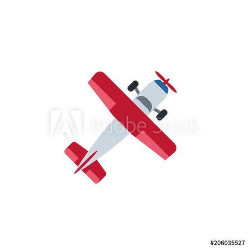 500x500 Small Airplane, Plane Vector Illustration Flat Icon Symbol Cartoon