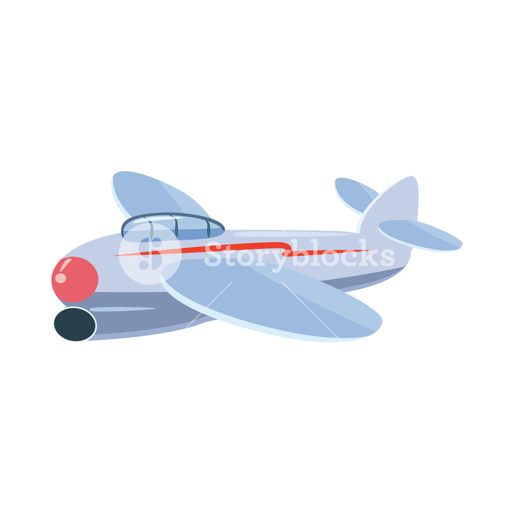 1000x1000 Small Plane Icon In Cartoon Style Isolated On White Background