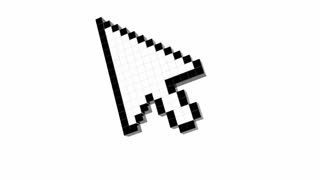 320x180 Arrow Icon Click On White Background Stock Video Footage