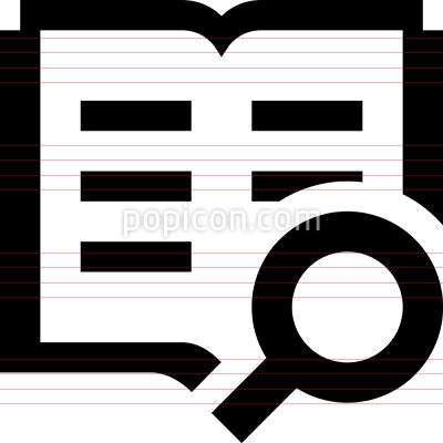 400x400 Book Search Vector Icon