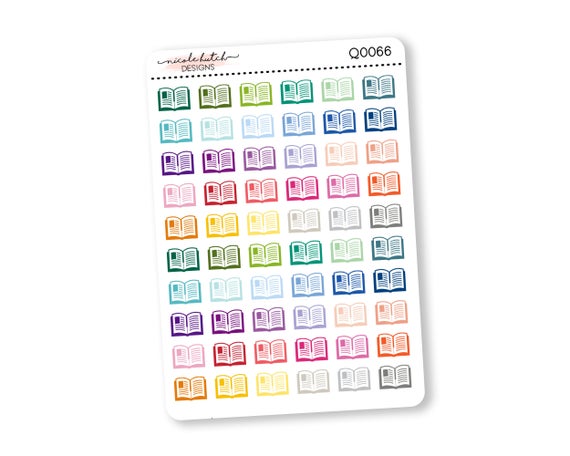 570x456 Small Open Book Reading Icon Planner Stickers Functional Etsy