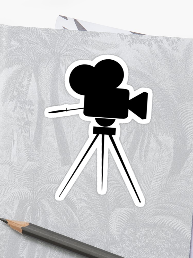 750x1000 Vintage Movie Camera Icon Sticker