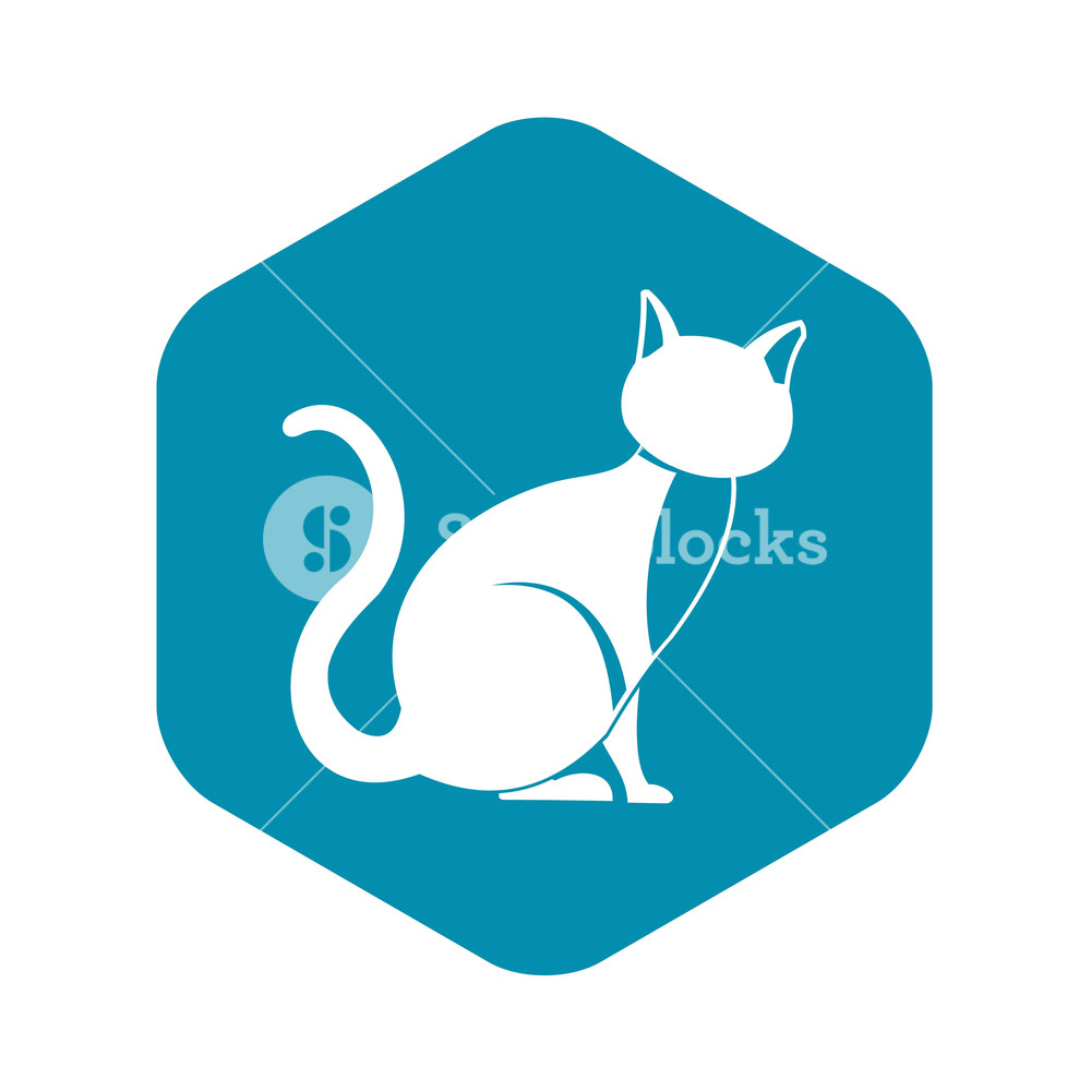 1000x1000 Black Cat Icon In Simple Style Isolated On White Background