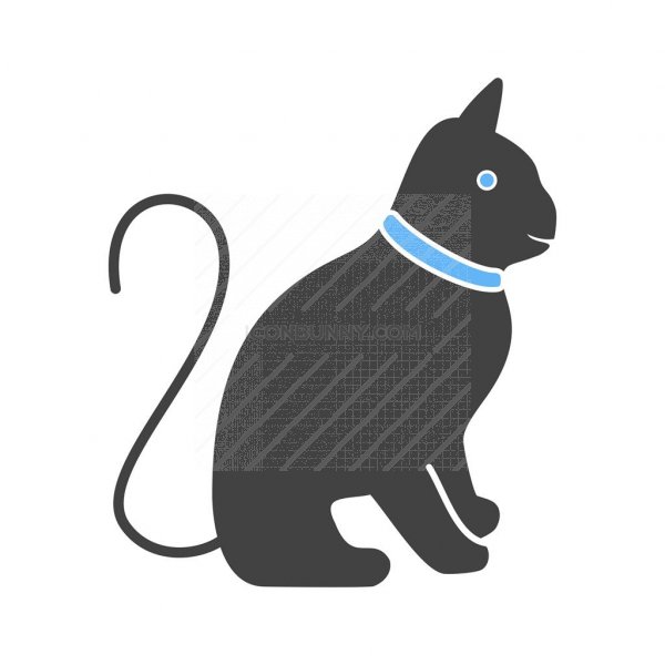 600x600 Cat Blue Black Icon