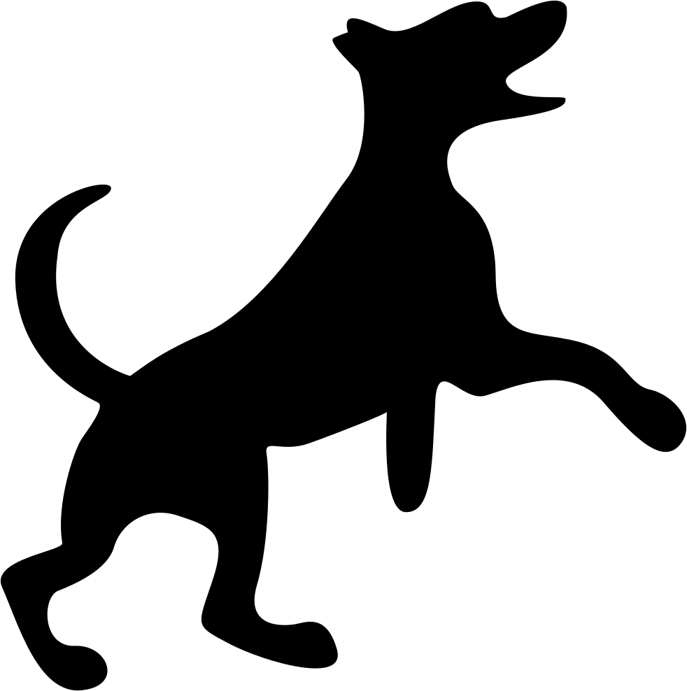 982x988 Happy Small Dog Pet Silhouette Png Icon Free Download