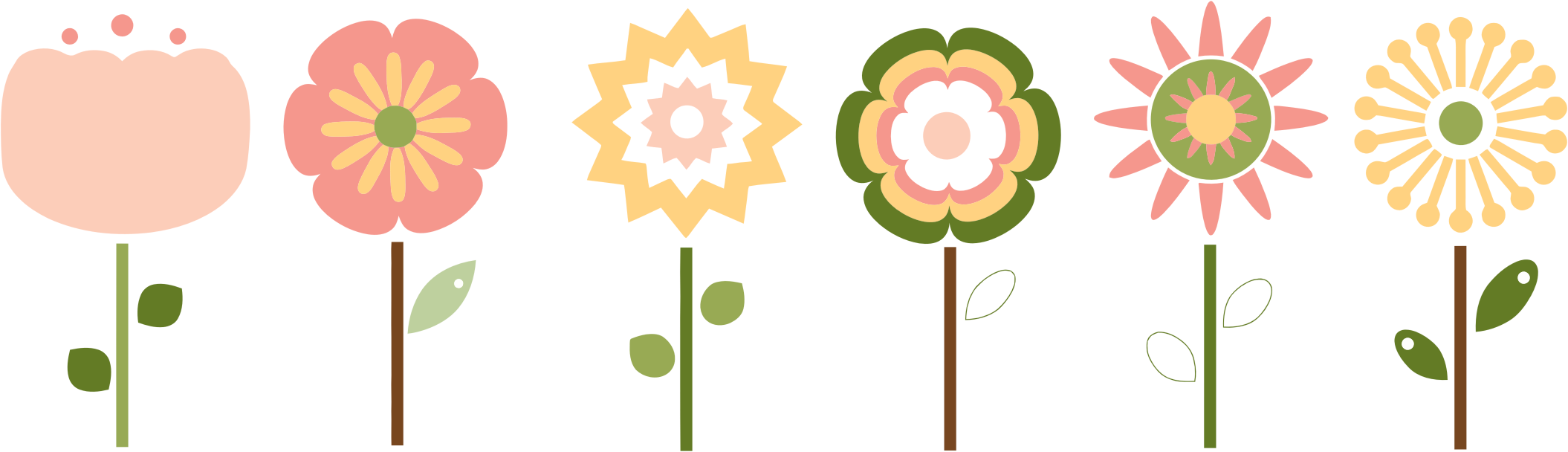 2110x608 Six Flowers Icons Png