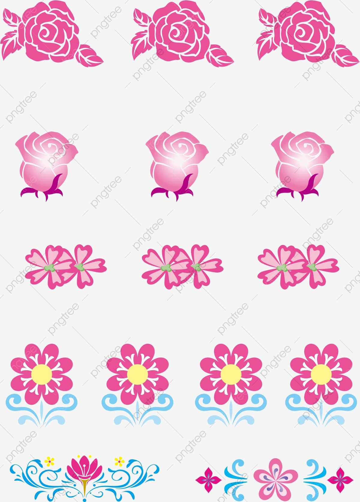 1200x1673 Cartoon Flower Rose Free Button Icon, Colored Flowers, Flower Icon