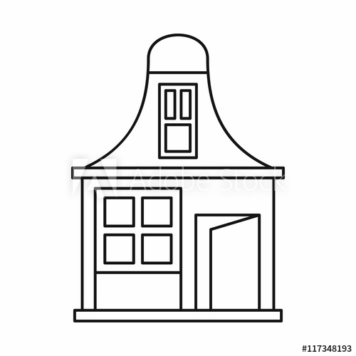 500x500 Small House Icon In Outline Style Isolated On White Background