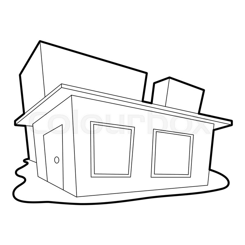 800x800 Small House Icon Outline Illustration Stock Vector Colourbox
