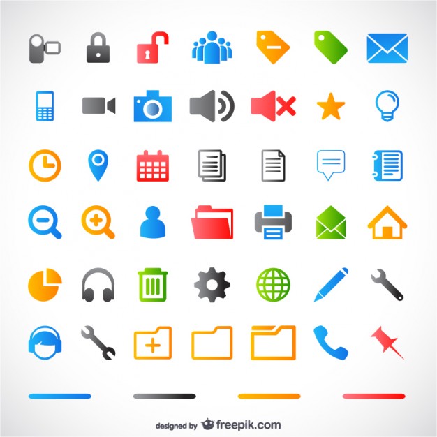 626x626 Colorful Icons For Web Vector Free Download