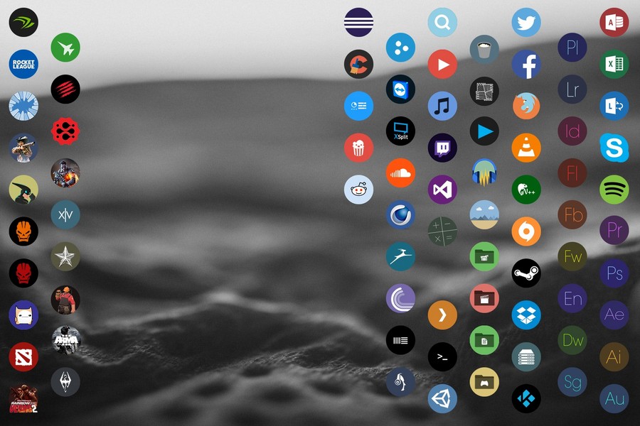 900x600 Circle Launcher Rainmeter Skin