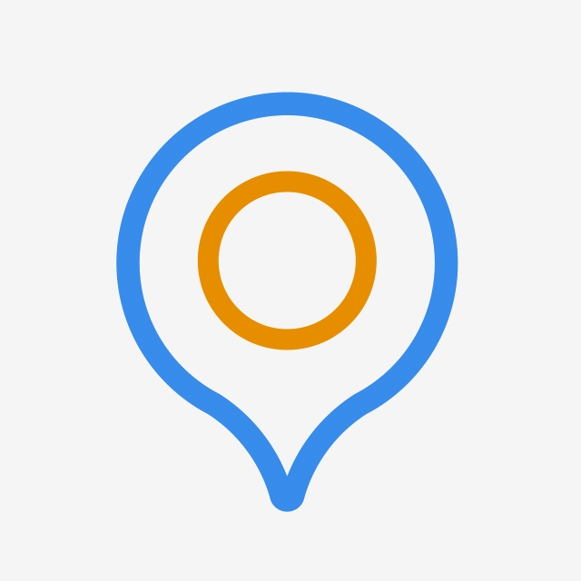 640x640 Linear Minimalist Blue Positioning Location Business Card Small