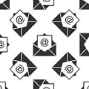180x180 Mail And E Mail Icon Seamless Pattern On White Background