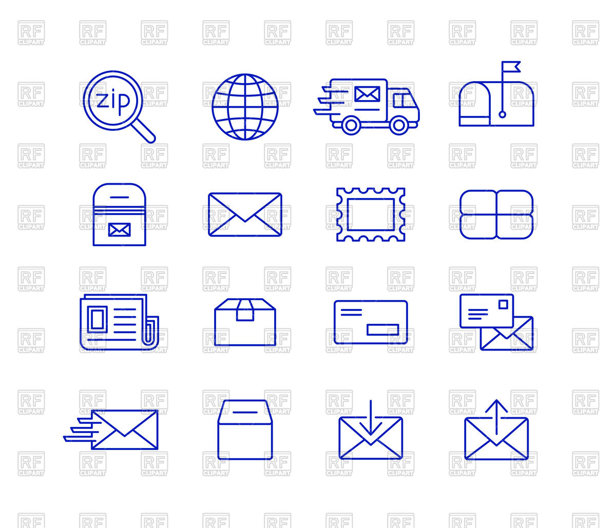 1200x1029 Mail And Postal Service Icon Set