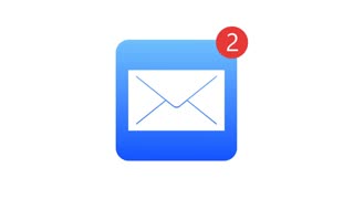 320x180 Animation Mail Icon On White Background Footage With Alpha