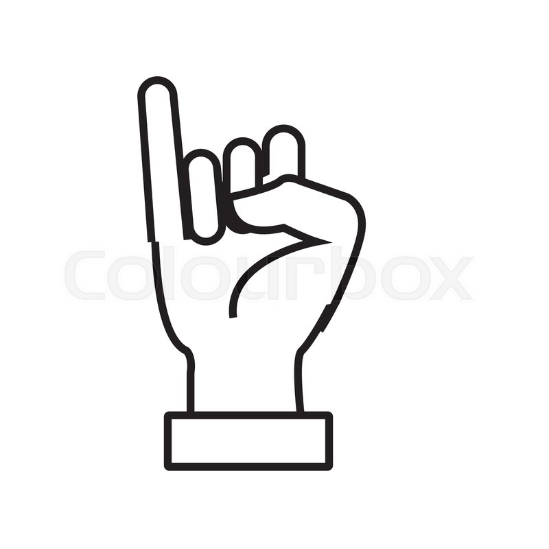 800x800 Hand With Small Finger Up Icon Vector Stock Vector Colourbox