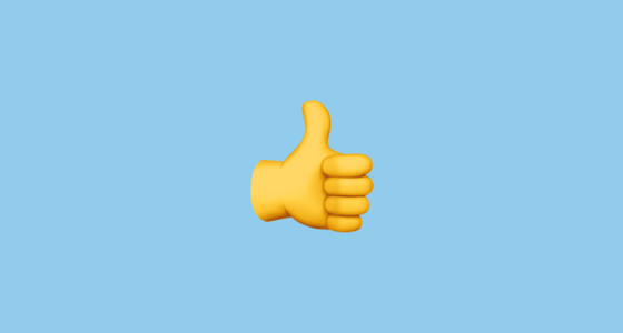 560x300 Thumbs Up Sign Emoji
