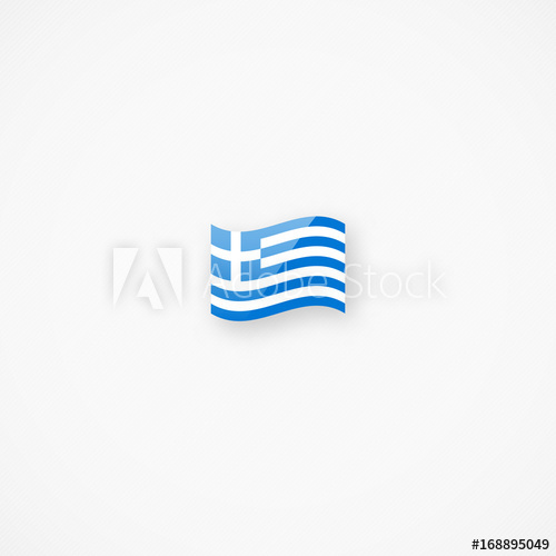 500x500 Shiny Glossy Small Waving Flag Of Greece Vector Icon