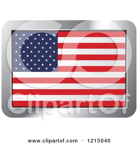450x470 Clipart Of A Usa Flag And Silver Frame Icon
