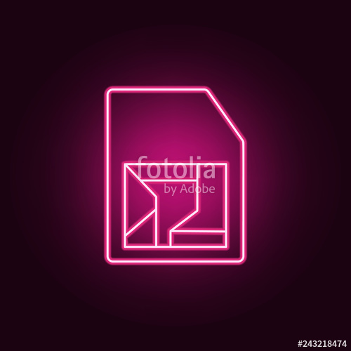 500x500 Smart Card Smart Data Icon Elements Of Artifical In Neon Style