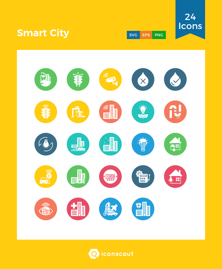 735x889 Smart City Icon Pack
