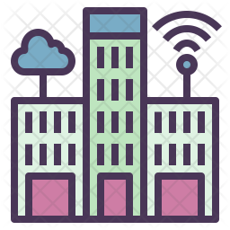256x256 Smart City Icon Of Colored Outline Style