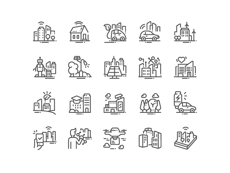 801x601 Smart City Technology Icons