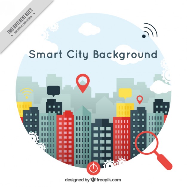 626x626 Smart City Background In Flat Design With Icons Vector Free Download