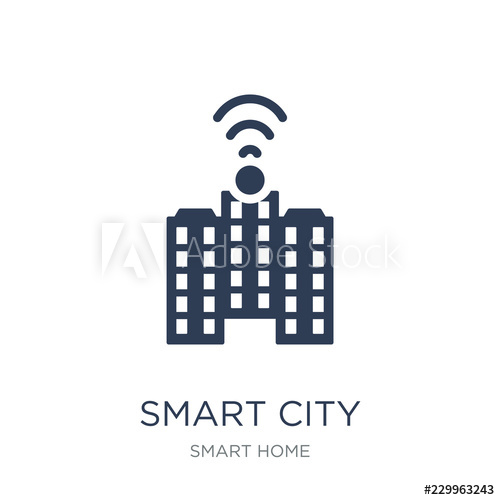 500x500 Smart City Icon Trendy Flat Vector Smart City Icon On White