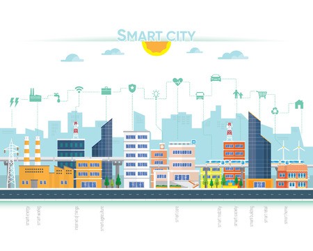 450x360 Smart City With Building And Icon Royalty Free Vector Graphics