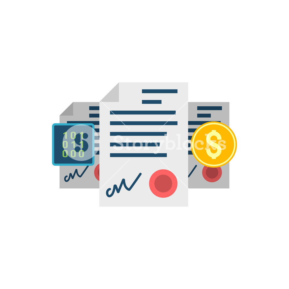 1000x1000 Smart Contract Concept Vector Icon Royalty Free Stock Image