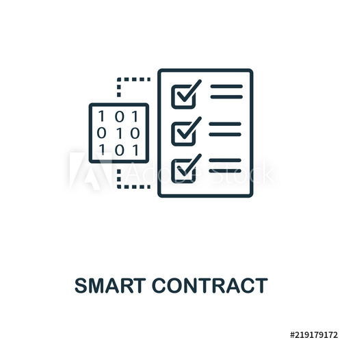 500x500 Smart Contract Icon Monochrome Style Design From Crypto Currency
