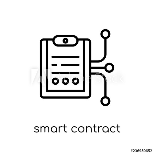 500x500 Smart Contract Icon Trendy Modern Flat Linear Vector Smart