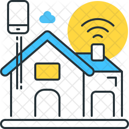 256x256 Smart Home Icon Of Colored Outline Style