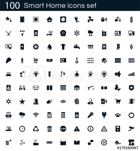 464x500 Smart Home Icon Set With Vector Pictograms Simple Filled