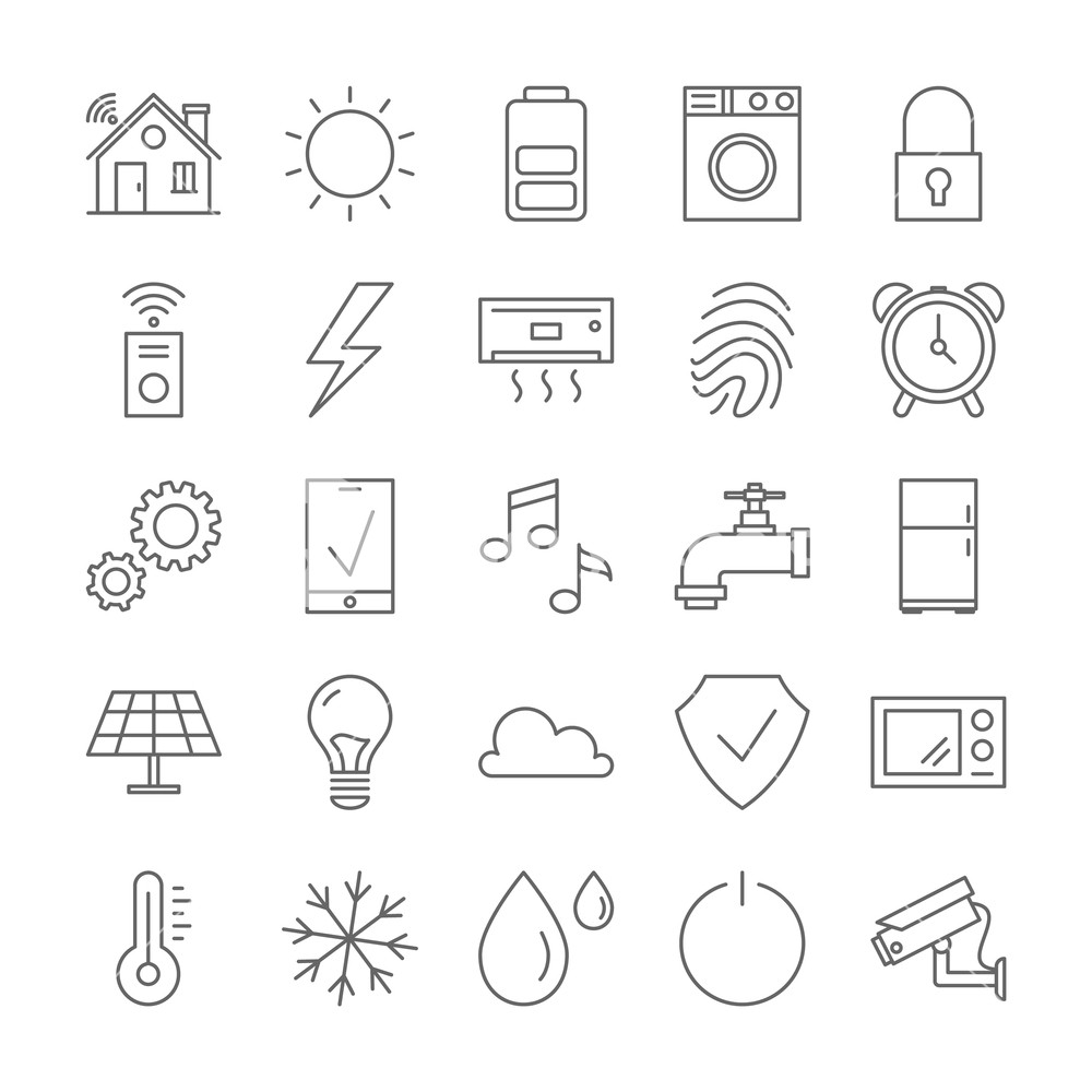 1000x1000 Smart Home Icons Set Royalty Free Stock Image