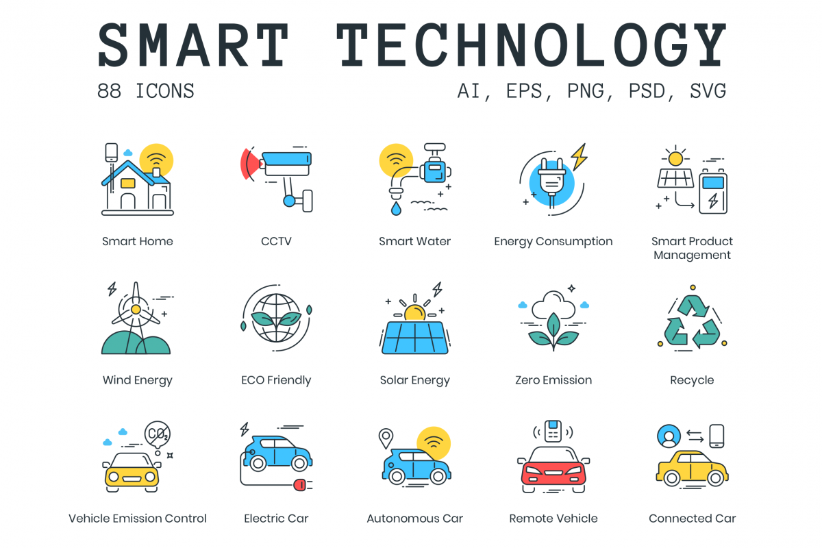 1200x800 Smart Technology Icons