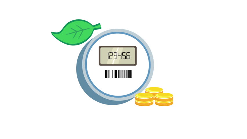 852x480 Motion Video Of A Smart Meter With A Leaf And Coins