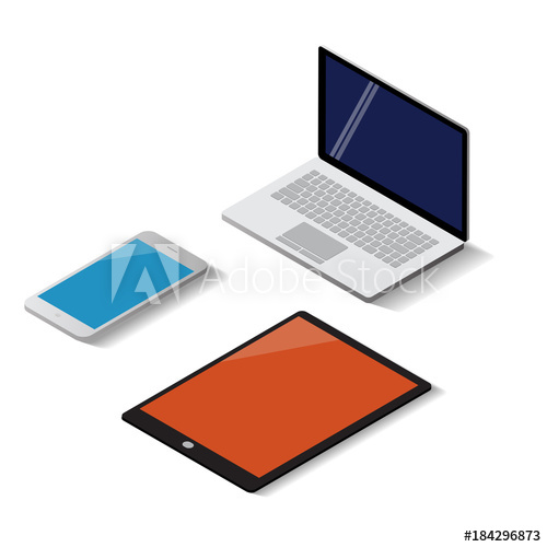 500x500 Isometric Of Smart Phone, Tablet And Notebook Icon