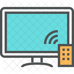256x256 Smart Tv Icon Of Colored Outline Style