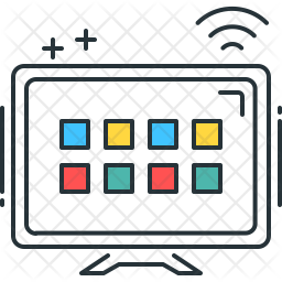 256x256 Smart Tv Icon Of Colored Outline Style