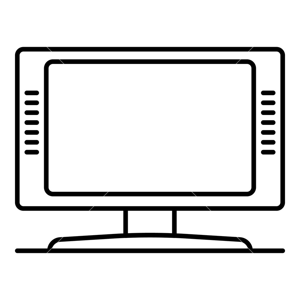 1000x1000 Smart Tv Icon Outline Smart Tv Vector Icon For Web Design