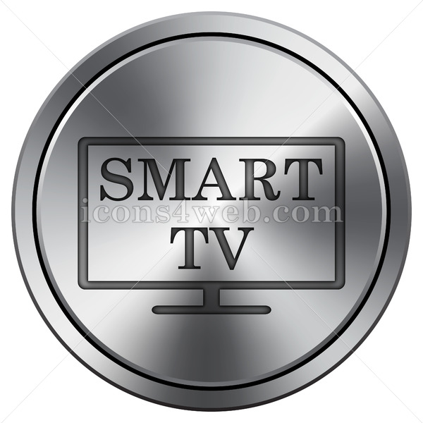 600x600 Smart Tv Icon Round Icon Imitating Metal