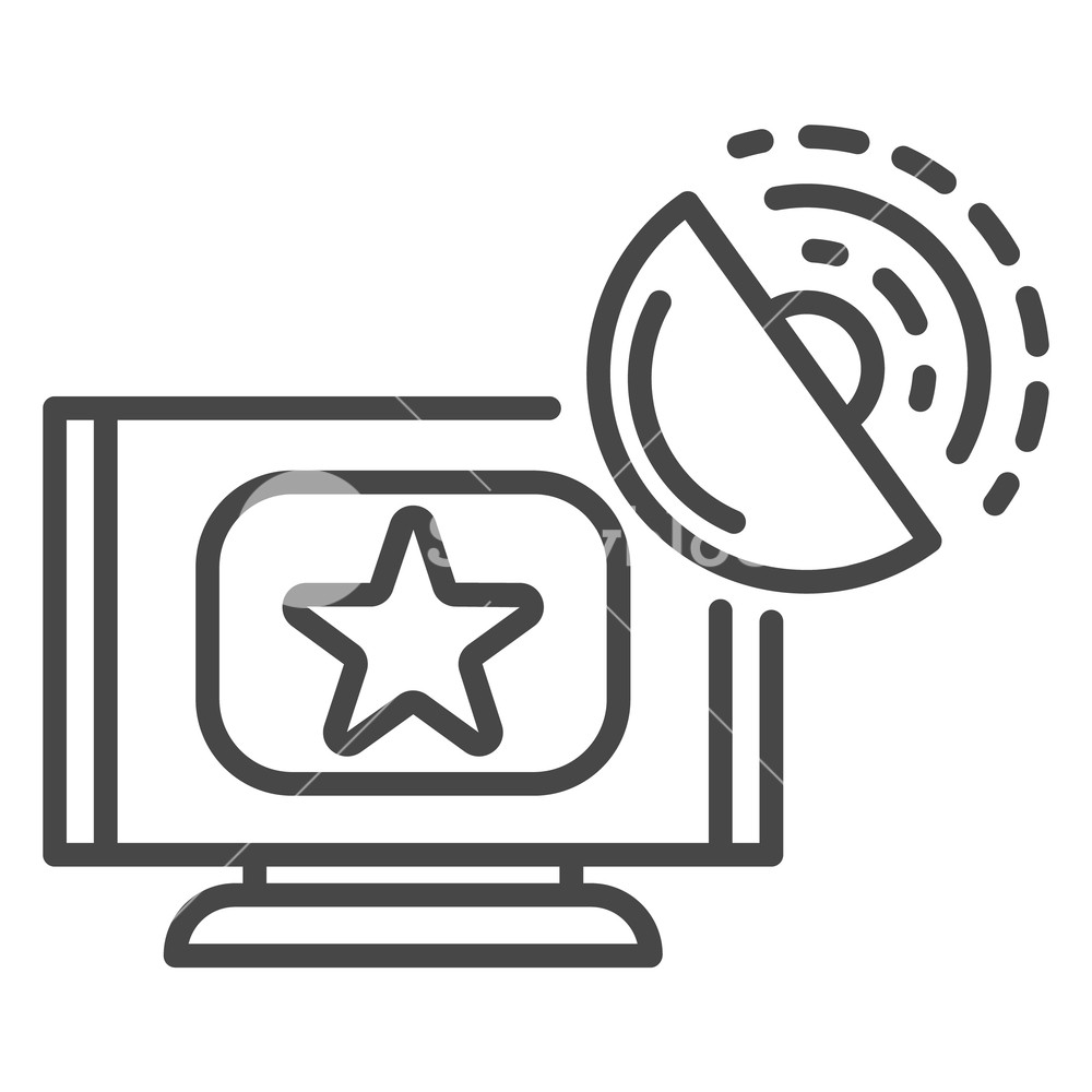 1000x1000 Satellite Smart Tv Icon Outline Satellite Smart Tv Vector Icon