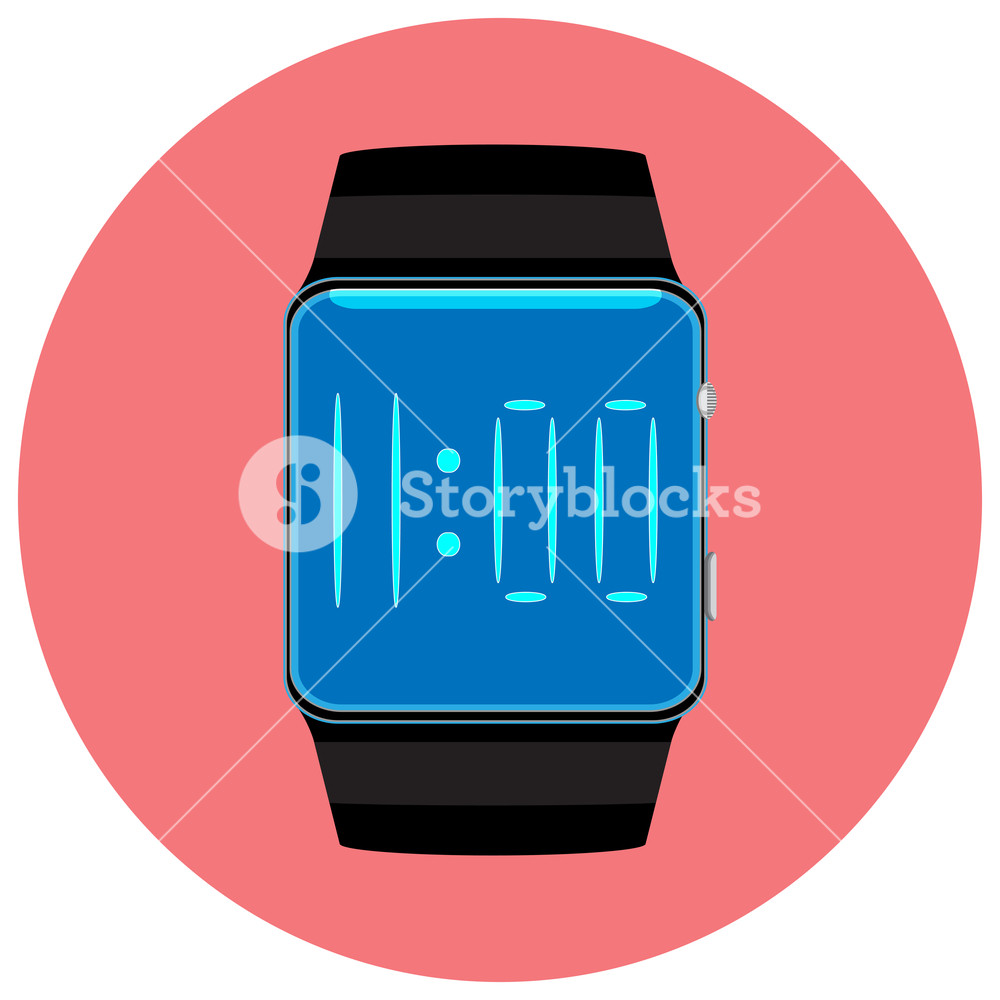 1000x1000 Smart Watch Icon Flat Isolated Smart Watch Personal And Screen
