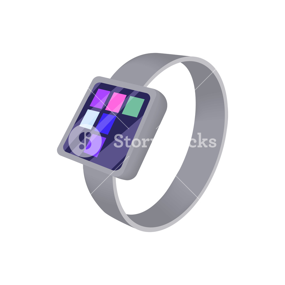 1000x1000 Smart Watch Icon In Cartoon Style Isolated On White Background