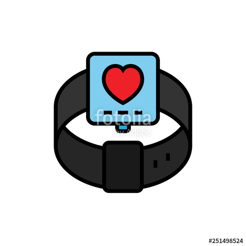 500x500 Fitness Tracking Smartwatch Icon Smart Watch With Heart Symbol